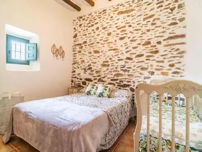 Cama o camas de una habitación en Casa Crisantemo with sea view and pool in Adra