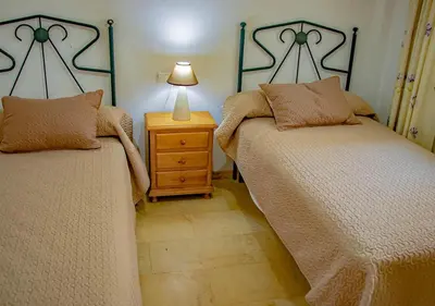 Cama o camas de una habitación en Apto Julia 1ª Línea De Playa