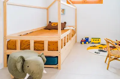 Cama o camas de una habitación en Casa Lua Galera