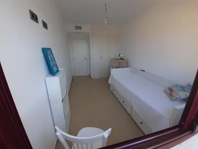 Cama o camas de una habitación en Apartamento en Águilas con amplia terraza y piscina