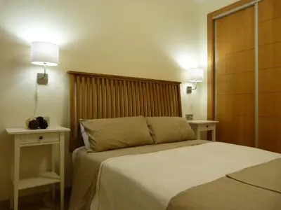Cama o camas de una habitación en Apartamento Vereda Golf playa, piscinas y zonas verdes