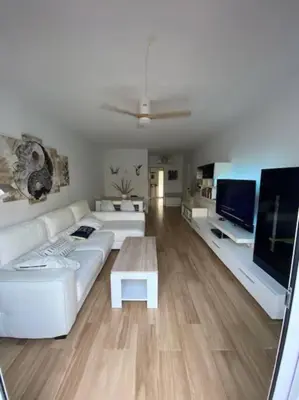 Una televisión o centro de entretenimiento en Casa Vera-Playa