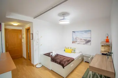 Cama o camas de una habitación en Oasis Urbano, Piscina en Azotea, Centro y AC - by Aloha Palma