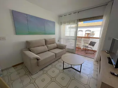 Zona de estar de Calabardina Playa con Wifi y aire acondicionado