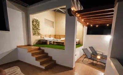 Zona de estar de Brisas de Vera Ático Solárium con Vistas al Mar Parking Gratis