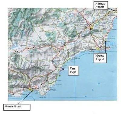 Plano de Homes of Spain, Apartamentos Paraiso Vera Playa, Ed Tahiti, Atico H de 2 dormitorios con piscina privada en solárium y barbacoa, pie de playa, WIFI