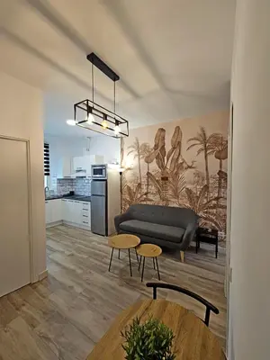 Una cocina o zona de cocina en Elegante apartamento de diseño.