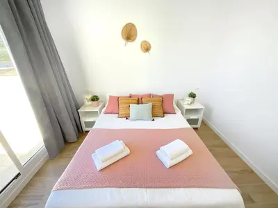 Cama o camas de una habitación en Mirasierra centro Fondón