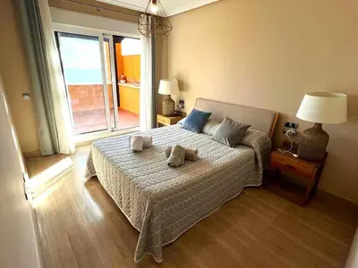 Cama o camas de una habitación en Apartamento Isla del Fraile