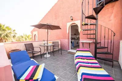 Un balcón o terraza de SunRays Naturist Apartment in Playas de Vera
