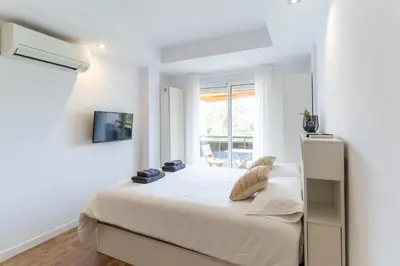 Cama o camas de una habitación en Almare Suites Burbujas II - Playa y golf a un paso