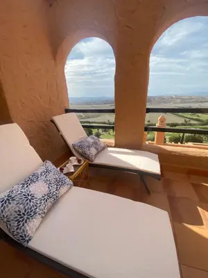 Cama o camas de una habitación en Fabuloso apartamento en Marina de la Torre