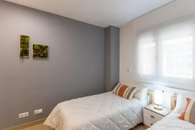 Cama o camas de una habitación en Apartamento Mirador Playa Serena II R&R