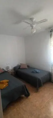 Cama o camas de una habitación en adosado con piscina en Cabo de Gata 4p
