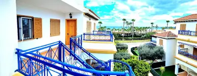 Un balcón o terraza de Apartamento dos dormitorios Veramar 5 1ª línea de playa con vistas al mar