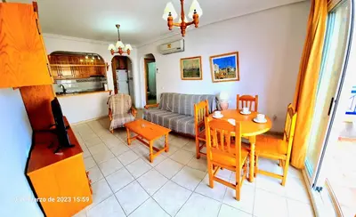Zona de estar de Ático con solarium Veramar 4 dos dormitorios en 1ª línea de playa