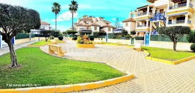 Jardín al aire libre en Ático con solarium Veramar 4 dos dormitorios en 1ª línea de playa