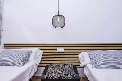 Cama o camas de una habitación en Apartamento Bajel - Céntrico, cerca de la playa.