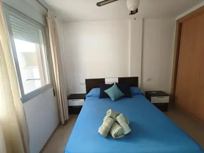 Cama o camas de una habitación en Vistas al mar y con garaje