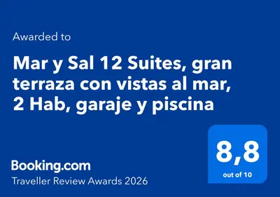 Certificado, premio, señal o documento que está expuesto en Mar y Sal 12 Suites, gran terraza con vistas al mar, 2 Hab, garaje y piscina