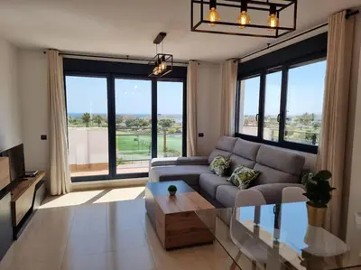 Zona de estar de Toyo Alcazaba Suites Gran terraza y vistas, 2Hab, piscina y garaje