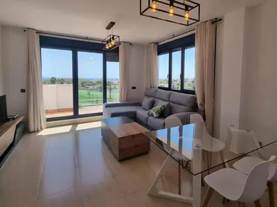 Zona de estar de Toyo Alcazaba Suites Gran terraza y vistas, 2Hab, piscina y garaje