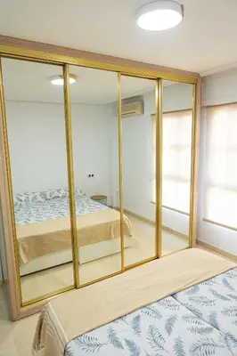 Cama o camas de una habitación en Mediterráneo Playa, a 3min del mar y con aire acondicionado