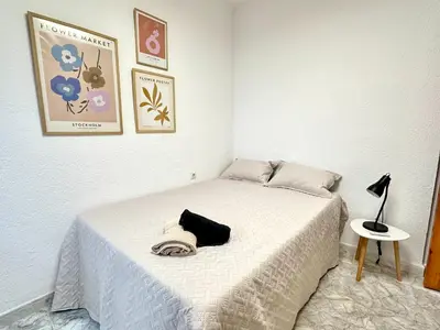 Cama o camas de una habitación en Apartamento 3 habitaciones a estrenar en Playa Zapillo Almería