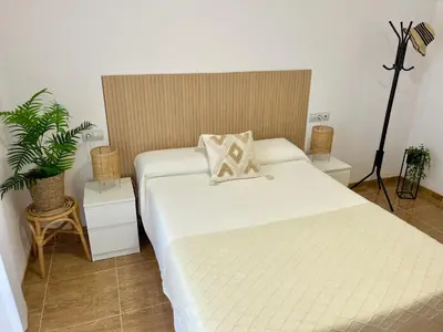 Cama o camas de una habitación en Fun and Relax Apt Playa Aguadulce