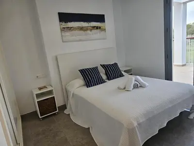 Cama o camas de una habitación en Apto ATENAS, Retamar, Cabo de Gata