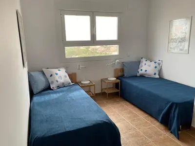 Cama o camas de una habitación en Apartamento El Palmeral Aguadulce
