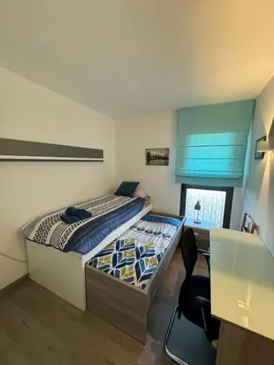 Cama o camas de una habitación en Apartamento Aloe 2 con terraza vistas al mar, Valle Del Este golf