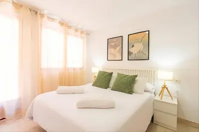 Cama o camas de una habitación en Águilas Centro Ciudad y Junto a la Playa La Colonia - By Aloha Palma