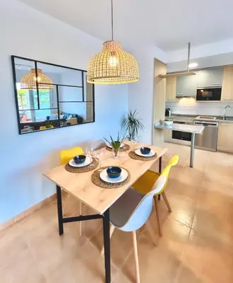 Una cocina o zona de cocina en Mojacar Primera línea y vistas al mar