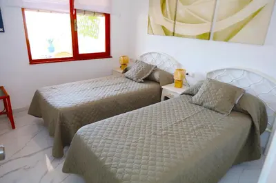 Cama o camas de una habitación en MojacarProperty, Apto Luis 1ª Línea de Playa