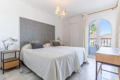Cama o camas de una habitación en Ático del Genovés - San José