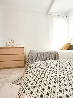 Cama o camas de una habitación en Apto PETANCA, Retamar, Cabo de Gata
