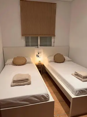 Cama o camas de una habitación en Casita Vera Playa