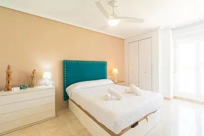 Cama o camas de una habitación en EL RUBIAL con Vistas al Mar , Parking y Wifi - By Aloha Palma