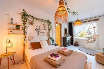 Cama o camas de una habitación en Villa Natura un Paraíso en la Alpujarra Almeriense