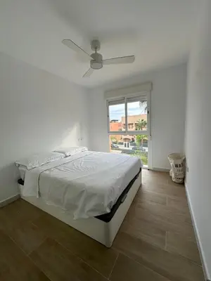 Cama o camas de una habitación en Atico duplex con piscina privada, solárium y barbacoa