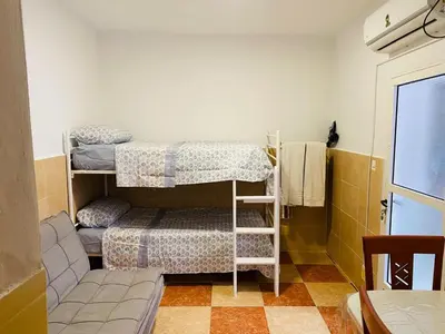 Cama o camas de una habitación en Estudio amueblado en El Ejido
