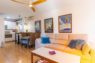 Zona de estar de TrendyHomes Retamar III - Playa, piscina y golf