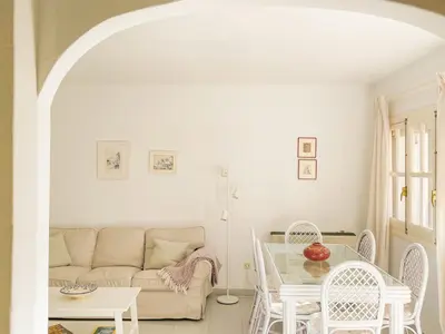 Zona de estar de Precioso apartamento con jardín en Mojacar playa