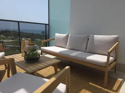 Zona de estar de New appartment with seaview