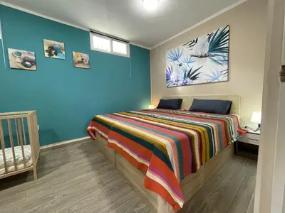 Cama o camas de una habitación en Casita Está Aquí