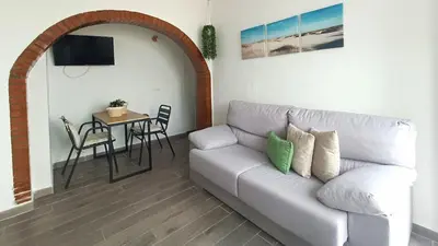 Zona de estar de Arco suites, 2 Hab, a 150 metros de la playa y gran terraza