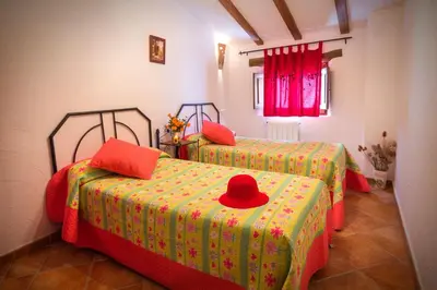 Cama o camas de una habitación en farmhouse in Sierra de los Filabres for 6 ppl
