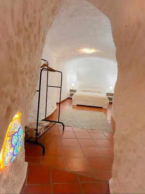 Cama o camas de una habitación en Cueva de la Luna