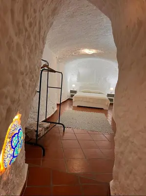 Cama o camas de una habitación en Cueva de la Luna